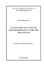 Giải quyết khiếu nại về cưỡng chế trong thi hành án dân sự từ thực tiễn của tỉnh quảng nam