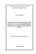 Quản lý nhà nước về hoạt động kinh doanh của các doanh nghiệp trên địa bàn quận ngũ hành sơn thành phố đà nẵng