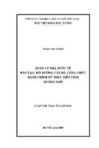 Quản lý nhà nước về đào tạo, bồi dưỡng cán bộ công chức hành chính từ thực tiễn tỉnh quảng nam