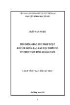 Phổ biến, giáo dục pháp luật đối với đồng bào dân tộc thiểu số từ thực tiễn tỉnh quảng nam