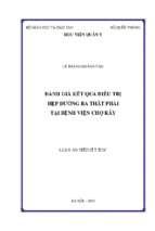 đánh giá kết quả điều trị hẹp đường ra thất phải tại bệnh viện chợ rẫy