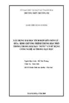 Xây dựng bài học tích hợp liên môn lý  hóa  sinh chương trình trung học phổ thông trong bài dạy nước có sử dụng công nghệ 4.0 trong dạy học