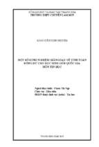 Một số kinh nghiệm giảng dạy về tính toán đồng dư cho học sinh giỏi quốc gia môn tin học