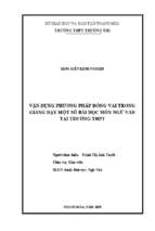 Vận dụng phương pháp đóng vai trong giảng dạy một số bài học môn ngữ văn tại trường thpt