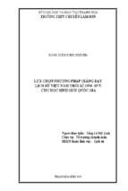 Lựa chọn phương pháp giảng dạy lịch sử việt nam thời kì 1954   1975 cho học sinh giỏi quốc gia