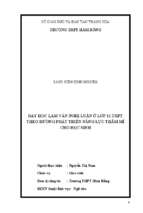 Dạy học làm văn nghị luận ở lớp 11 thpt theo hướng phát triển năng lực thẩm mĩ chi học sinh