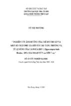 Nghiên cứu ảnh hưởng của chế độ cho ăn và một số chất phụ gia đến tốc độ tăng trưởng và tỷ lệ sống của cá ngựa đen (hippocampus kuda bleeker, 1852) giai đoạn từ 5cm đến 7cm