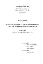 Nghiên cứu thành phần ký sinh trùng ký sinh trên cá chẽm (lates calcarifer bloch, 1970) nuôi tại khánh hòa