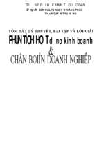 Tóm tắt lý thuyết, bài tập và lời giải phân tích hoạt động kinh doanh và chẩn đoán doanh nghiệp  nguyễn năng phúc, nguyễn thu hằng