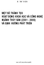 Một số thành tựu hoạt động khoa học và công nghệ ngành thủy sản (2001   2005) và định hướng phát triển bộ thủy sản