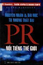 Nguyên nhân và bài học từ những thất bại pr nổi tiếng thế giới gerry mccusker; trần thị bích nga, nguyễn thị thu hà dịch