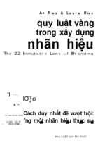 22 quy luật vàng trong xây dựng nhãn hiệu  cách duy nhất để vượt trội xây dựng một nhãn hiệu thực sự al ries; minh hương và nhóm biên dịch