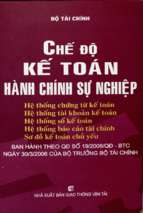 Chế độ kế toán hành chính sự nghiệp  ban hành theo quyết định số 192006qđ btc ngày 3032006 của bộ trưởng bộ tài chính (2010)  bộ tài chính