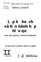 Lập kế hoạch và tiến hành họp hiệu quả  24 bước tạo ra thành công có ý nghĩa  barbara j. streibel; dương ngọc dũng dịch