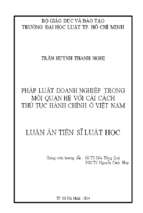 Pháp luật doanh nghiệp trong mối quan hệ với cải cách thủ tục hành chính ở việt nam