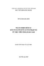 Trách nhiệm hình sự đối với người dưới 18 tuổi phạm tội từ thực tiễn tỉnh quảng nam