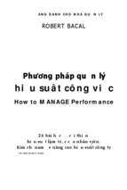 Phương pháp quản lý hiệu suất công việc  robert bacal; đặng hoàng phương, phạm ngọc kim tuyến dịch