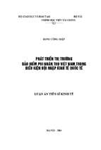 Phát triển thị trường bảo hiểm phi nhân thọ việt nam trong điều kiện hội nhập kinh tế quốc tế