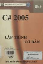 C# 2005. tập 1 lập trình cơ bản  phạm hữu khang, hoàng đức hải; đoàn thiện ngân hiệu đính