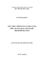 Thực hiện chính sách an sinh xã hội trên địa bàn quận thanh khê, thành phố đà nẵng