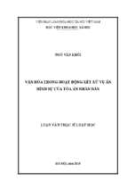 Văn hóa trong hoạt động xét xử vụ án hình sự của tòa án nhân dân