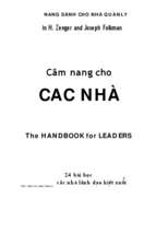 Cẩm nang cho các nhà lãnh đạo  24 bài học dành cho các nhà lãnh đạo kiệt xuất  john h. zenger, joseph folkman