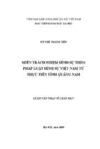 Miễn trách nhiệm hình sự theo pháp luật hình sự việt nam từ thực tiễn tỉnh quảng nam