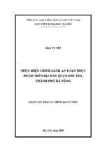 Thực hiện chính sách an toàn thực phẩm (attp) trên địa bàn quận sơn trà, thành phố đà nẵng