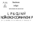 Lập và quản lý ngân sách doanh nghiệp  chủ động nguồn tiền, ngăn ngừa 'túng quẫn'  howard senter; business edge