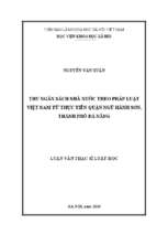 Thu ngân sách nhà nước theo pháp luật việt nam từ thực tiễn quận ngũ hành sơn, thành phố đà nẵng