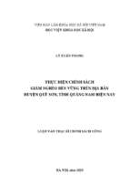 Thực hiện chính sách giảm nghèo bền vững trên địa bàn huyện quế sơn, tỉnh quảng nam hiện nay