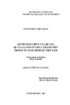 Quyền bào chữa của bị can, bị cáo là người chưa thành niên trong tố tụng hình sự việt nam