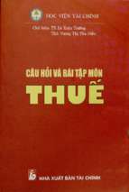 Câu hỏi và bài tập môn thuế