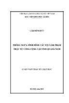 Phòng ngừa tình hình các tội xâm phạm trật tự công cộng tại tỉnh quảng nam