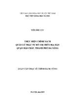 Thực hiện chính sách quản lý trật tự đô thị trên địa bàn quận hải châu, thành phố đà nẵng