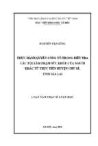 Thực hành quyền công tố trong điều tra các tội xâm phạm sức khỏe của người khác từ thực tiễn huyện chư sê, tỉnh gia lai