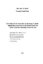 Hoàn thiện kế toán doanh thu, chi phí trong các doanh nghiệp kinh doanh dịch vụ vận tải hành khách theo tuyến cố định liên tỉnh bằng ô tô tại việt nam