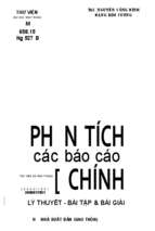 Phân tích các báo cáo tài chính  lý thuyết  bài tập và bài giải  nguyễn công bình, đặng kim cương