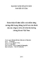 Hoàn thiện tổ chức kiểm soát nhằm tăng cường chất lượng thông tin kế toán tài chính của các công ty niêm yết trên thị trường chứng khoán việt nam