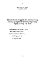 Hoàn thiện nội dung phân tích tài chính trong các công ty cổ phần thuộc tổng công ty công nghiệp xi măng việt nam