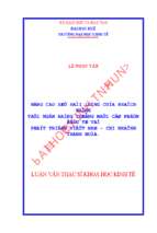 Nâng cao sự hài lòng của khách hàng tại ngân hàng thương mại cổ phần đầu tư và phát triển việt nam   chi nhánh thanh hó