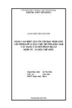 Nâng cao hiệu quả ôn thi học sinh giỏi cấp tỉnh lớp 11 qua việc hướng dẫn giải các dạng câu hỏi phần địa lí kinh tế   xã hội thế giới