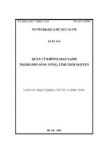 Quản lý không gian xanh thành phố sông công, tỉnh thái nguyên (luận văn thạc sĩ)