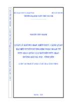 Quản lý không gian, kiến trúc, cảnh quan hai bên tuyến đường kim ngọc đoạn từ nút giao quốc lộ 2 mới đến nút giao đường sắt hà nội vĩnh yên (luận văn thạc sĩ)