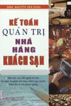 Kế toán quản trị nhà hàng, khách sạn  nguyễn văn dung