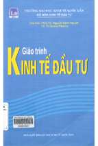 Giáo trình kinh tế đầu tư  nguyễn bạch nguyệt và các tác giả khác