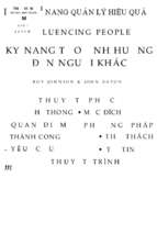 Kỹ năng tạo ảnh hưởng đến người khác cẩm nang quản lý hiệu quả roy johnson, john eaton