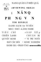 Kỹ năng phỏng vấn  cẩm nang quản lý hiệu quả tim hindle; kim phượng biên dịch