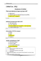 Mcq of icu