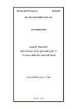 Quản lý nhà nước đối với hoạt động quan hệ quốc tế của giáo hội công giáo việt nam